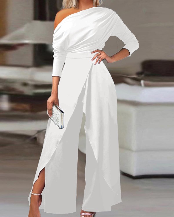 Split Wide Leg Jumpsuit